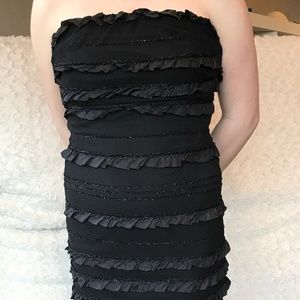 Bari Jay Sequin and Ruffle Dress with Small Train